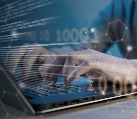 Business software on screen