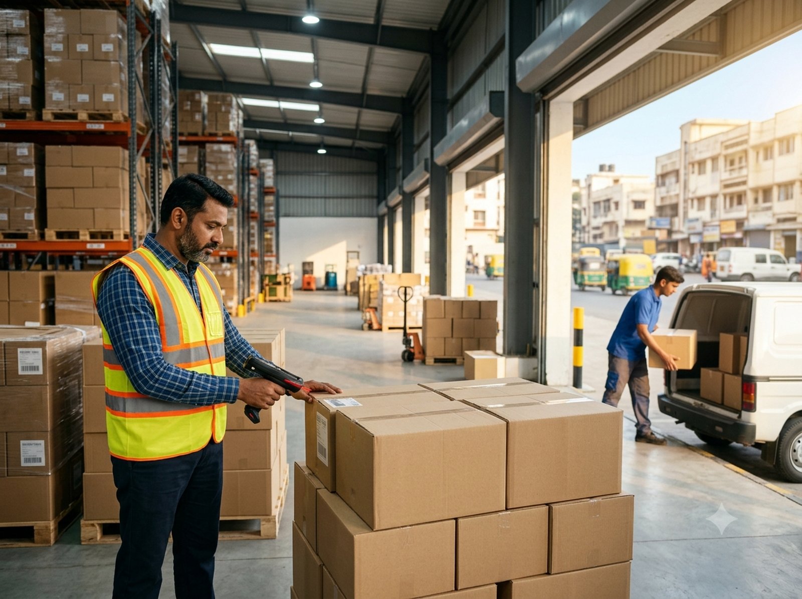 Dealer orders being scanned and dispatched from the Sophus warehouse